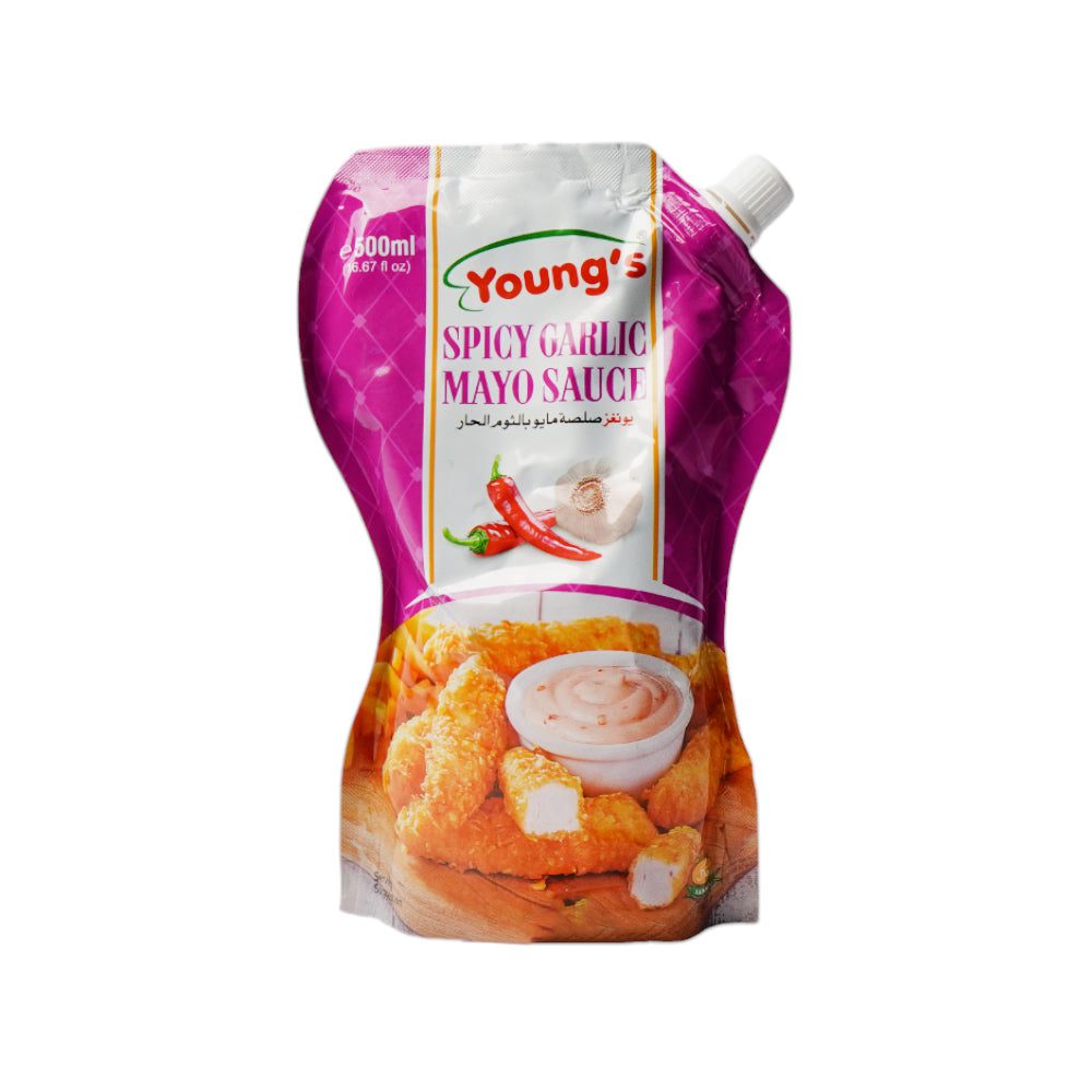 0725765613691_d940f2f4-f905-48de-85ae-e0e4b5f707c4.jpg YOUNGS MAYO SPICY GARLIC 500ML POUCH - Image 1