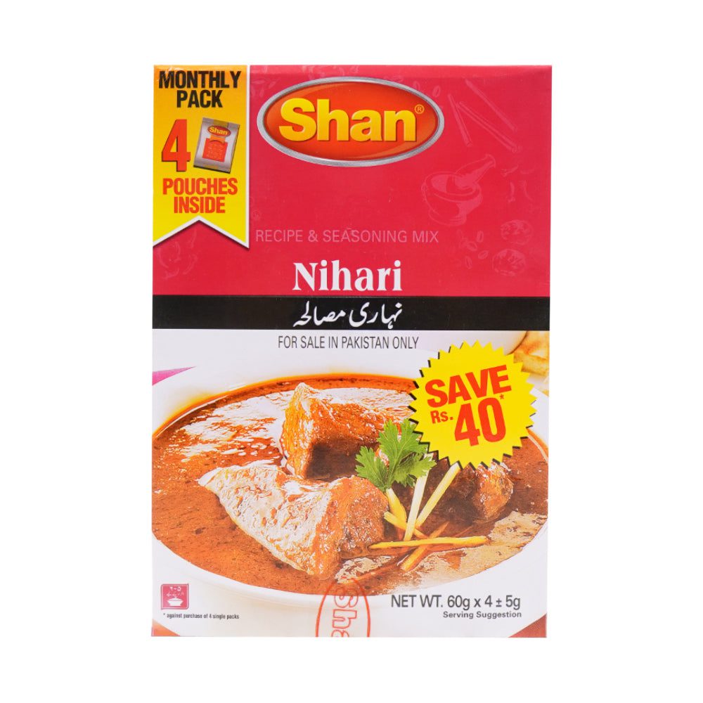 788821017390_1_781ff2a9-0073-42b9-aee4-f3605bb07ca2.jpg SHAN NIHARI MASALA MONTHLY PACK 4X60 GM - Image 1