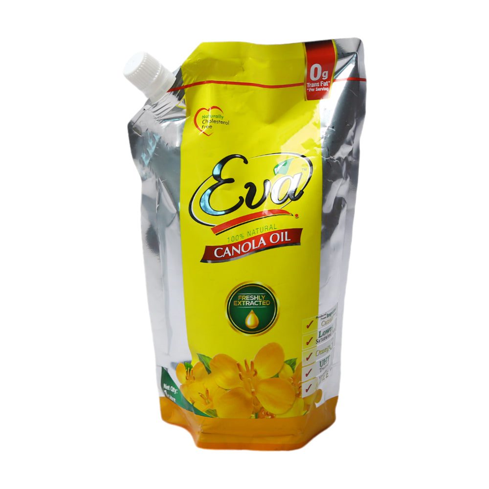 8964000002001_6572b34e-ae6c-4ce6-81d0-42e5ee457dcc.jpg EVA CANOLA OIL POUCH 1 LTR - Image 1