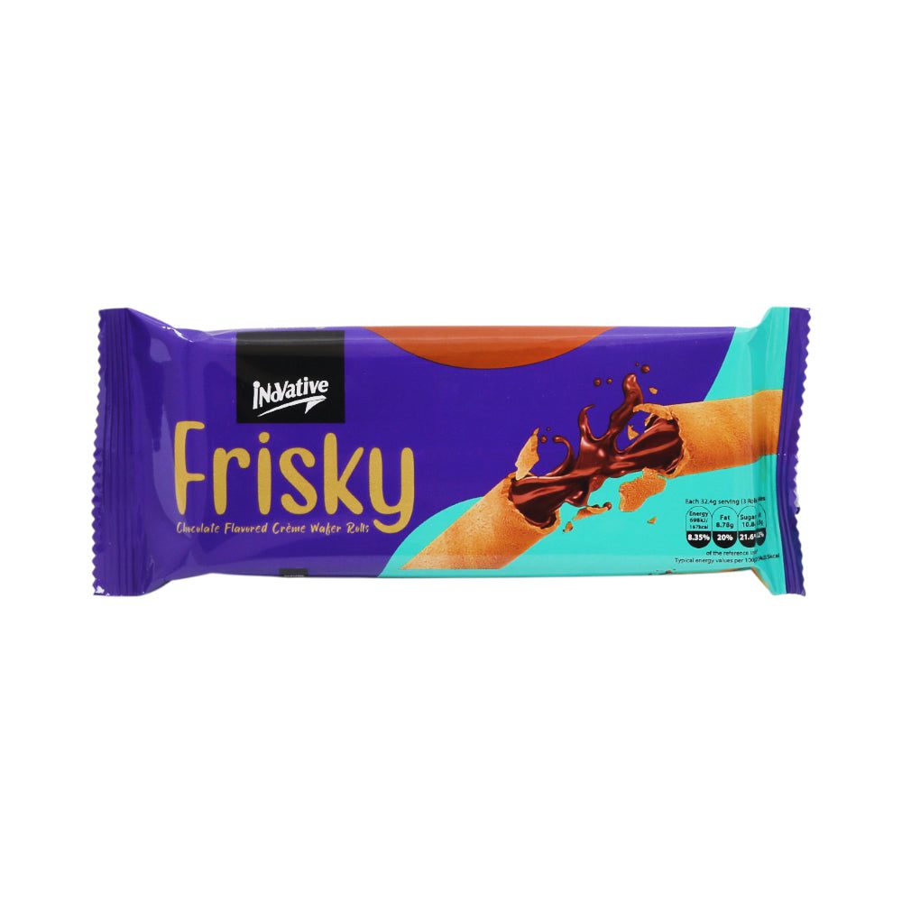 8965310055183_91510ab0-b684-4010-aa25-d0c0412a8d0f.jpg INNOVATIVE FRISKY CHOCOLATE ROLLS 32.4 GM - Image 1