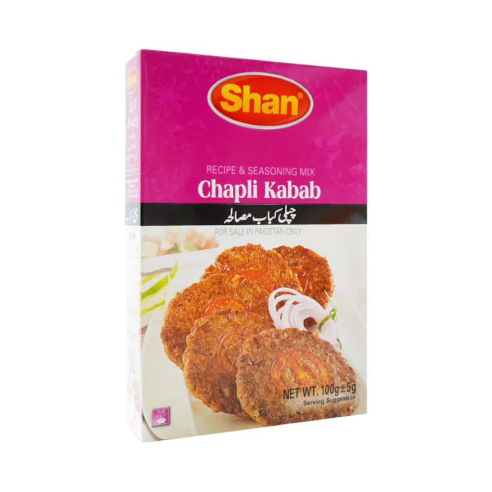 AFP-000114458_2d388361-cfb0-449c-a88c-3e66fe5bdb31 SHAN MASALA CHAPPLI KABAB 100 GM - Image 1