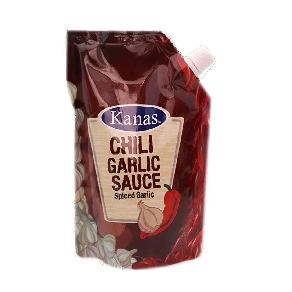 NewProject_11_c77c715e-55f9-455e-bda7-f5a2f2babce5-1.png KANAS CHILLI GARLIC SAUCE SPICED POUCH 800 GM - Image 1