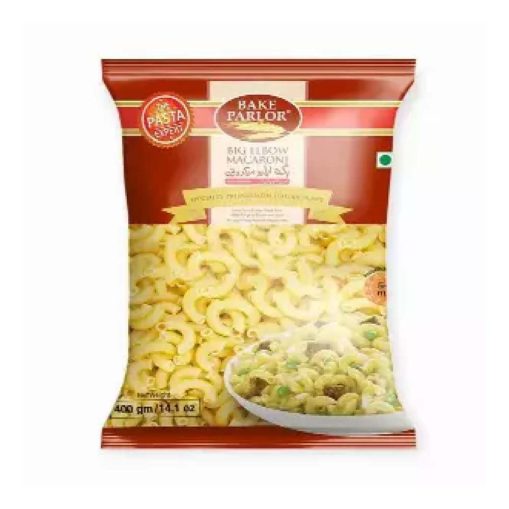 NewProject_748ab1f4-e126-428a-ac55-0bfafe49406b.png BAKE PARLOR BIG ELBOW MACARONI POUCH 400 GM - Image 1