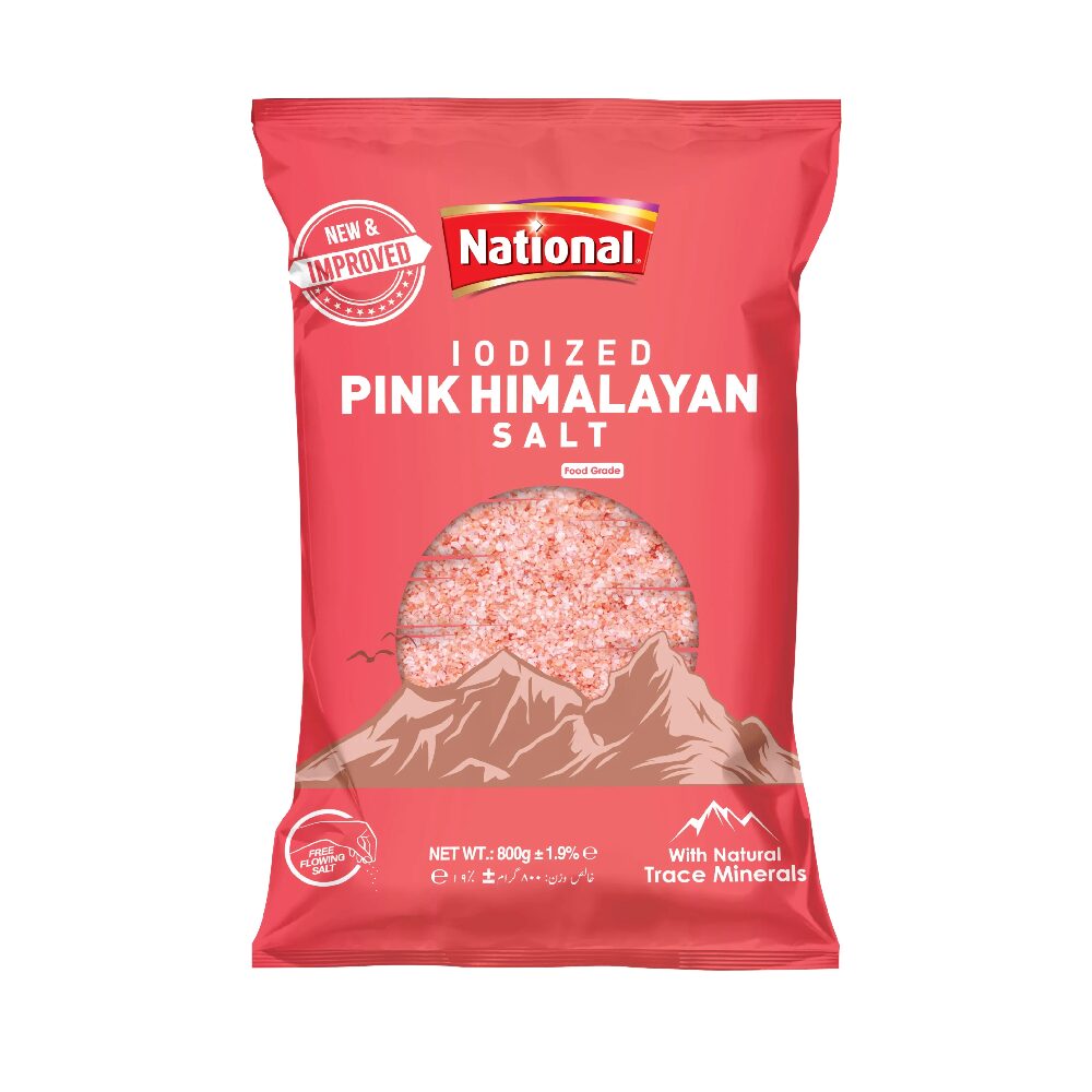 NewProject_7_1bedcf32-e30e-4475-becc-bb26b6c4fb46.png NATIONAL IODIZED PINK HIMALAYAN SALT 800 GM POUCH - Image 1