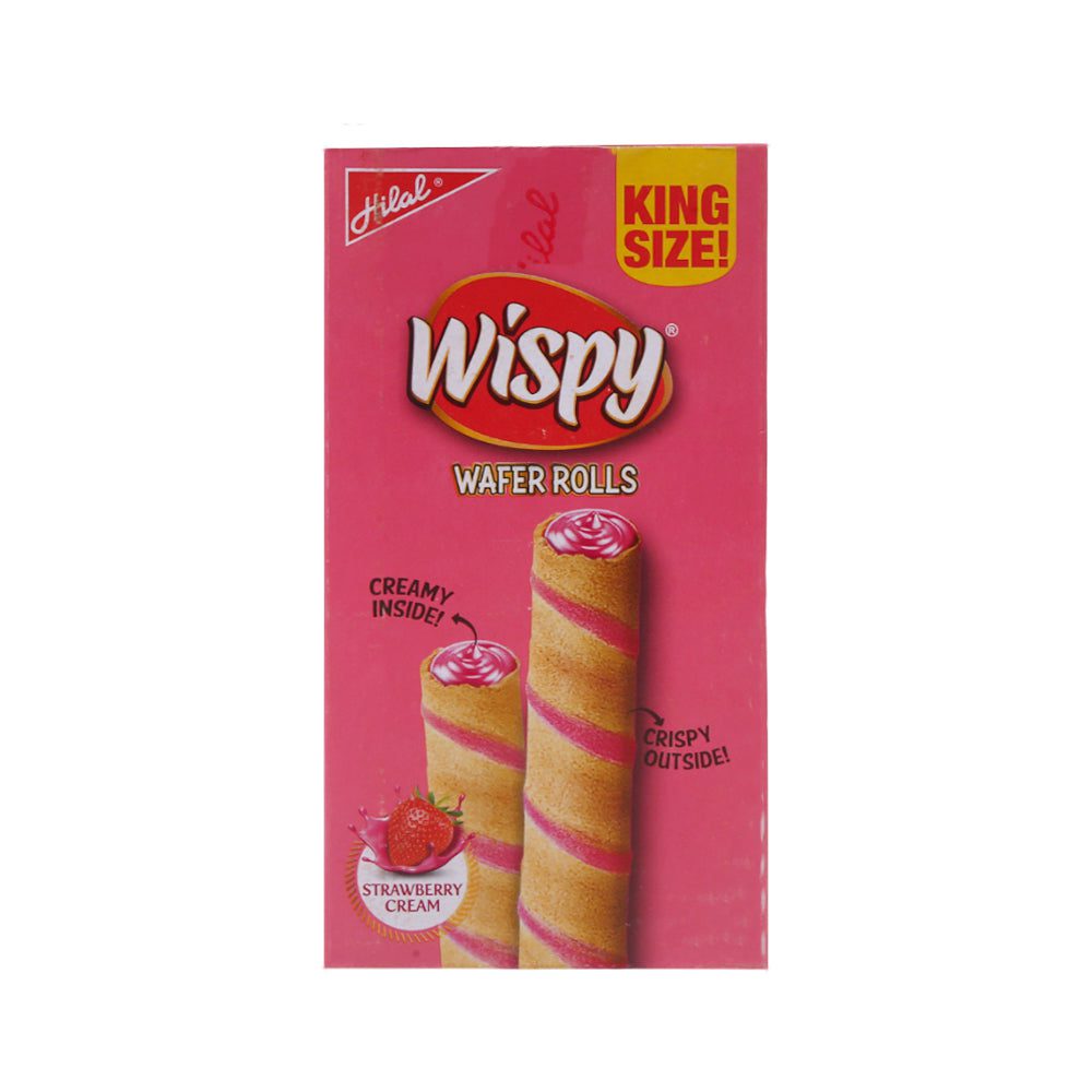 0769503781259_92e569bf-5479-4220-a204-273607cf767b.jpg HILAL WISPY TWIN STRAWBERRY CREAM WAFER ROLLS 21.6 GM BOX 12P - Image 1