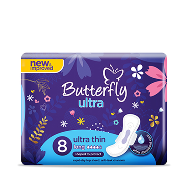 09649.webp Butterfly Ultra-Thin Economy Pack Sanitary Packs Long 8 Pcs - Image 1