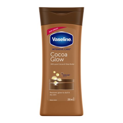1086183-1.jpg Vaseline Cocoa Glow Lotion, Pure Cocoa & Shea Butter, For Dull & Dry Skin, 200ml - Image 1