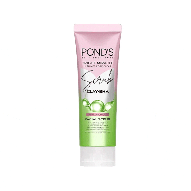 1727694651_CLAY-BHA-PONDS.gif Pond's Bright Miracle Scrub Clay-bha 100GM - Image 1