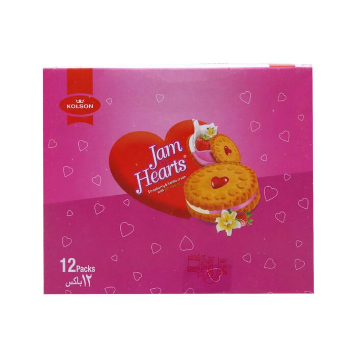 KOLSON JAM HEARTS BISCUITS STRAW & VANILLA 26.2 GM BAR PACK B - Image 2