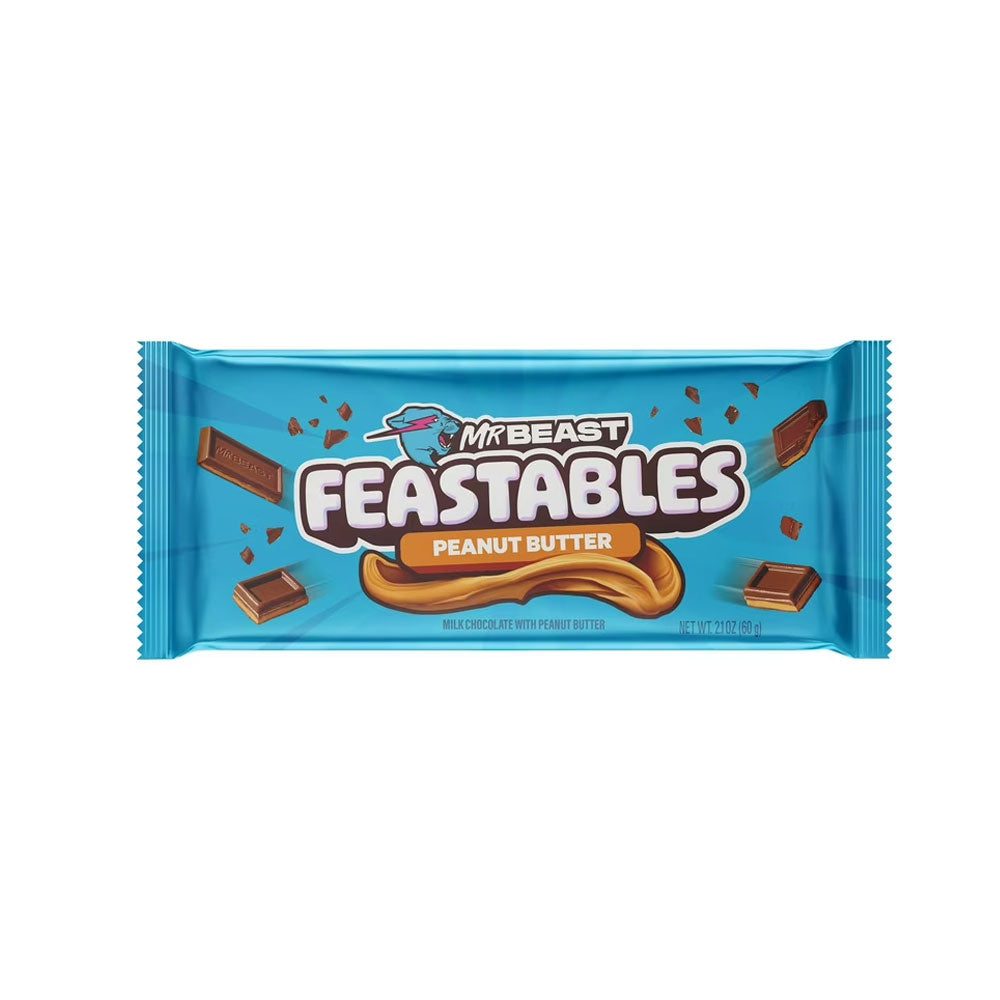 850027880280_256befd0-78b4-45d8-bfd3-3aa75c5de60a.jpg Mr-Beast Feastables Chocolate (Peanut Butter) - 60gm - Image 1