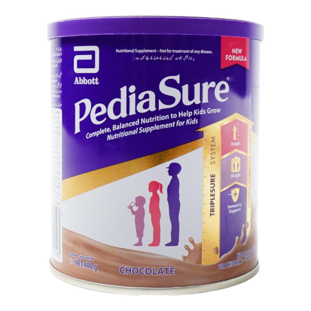 8886451004543_1.jpg PEDIASURE NUTRITIONAL SUPPLEMENT POWDER FOR KIDS CHOCOLATE TIN 400 - Image 1