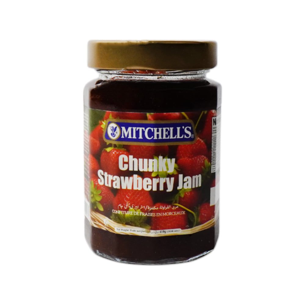 8961005914735_a982be86-7345-4e1a-a384-8d868d9f8be1.jpg MITCHELLS CHUNKY STRAWBERRY JAM 410 GM - Image 1