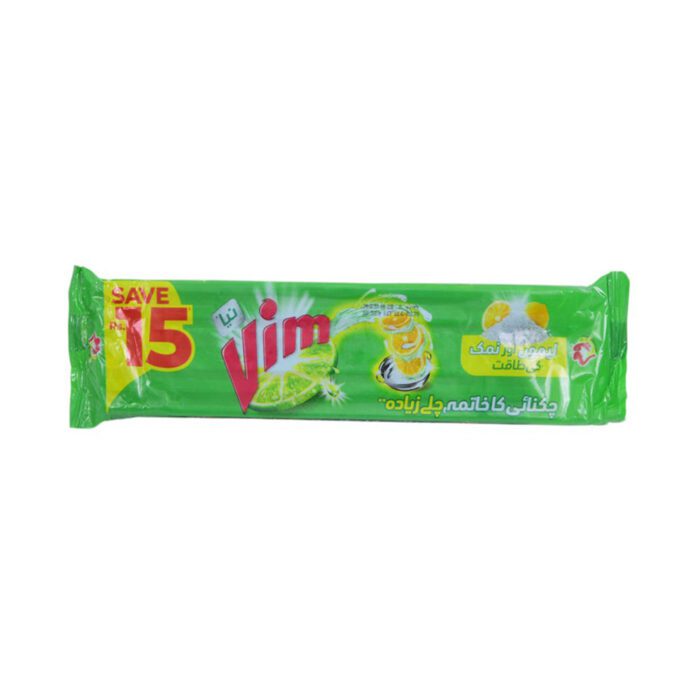VIM DISH WASHER LEMON & SALT BAR GREEN 260 GM - Image 2
