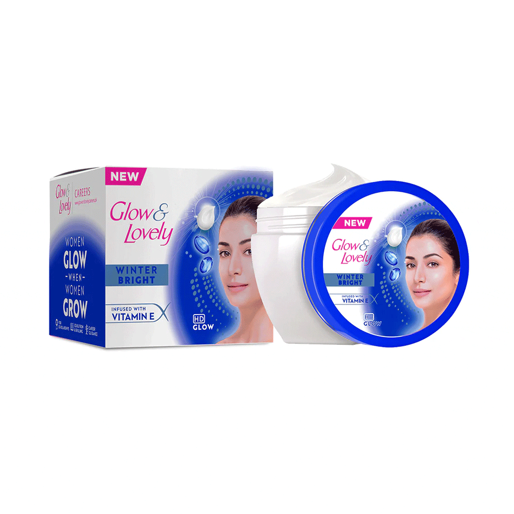 8961014266863.gif Glow & Lovely Winter Bright Cream, Vitamin E, 62ml - Image 1