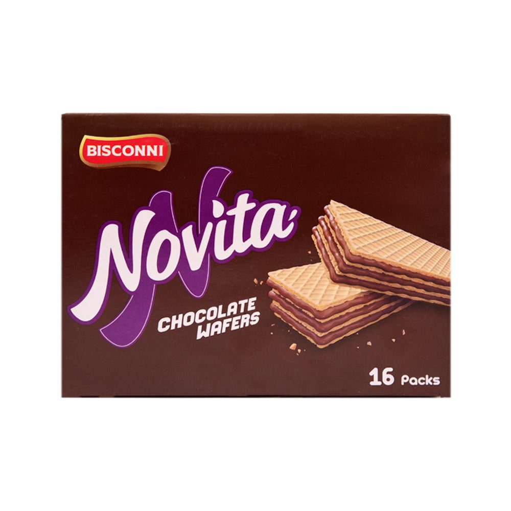 8961103502186_6fefbea5-cad5-4c47-b09b-935764fb334a.jpg BISCONNI NOVITA CHOCOLATE WAFERS 24 GM BOX 16PC - Image 1