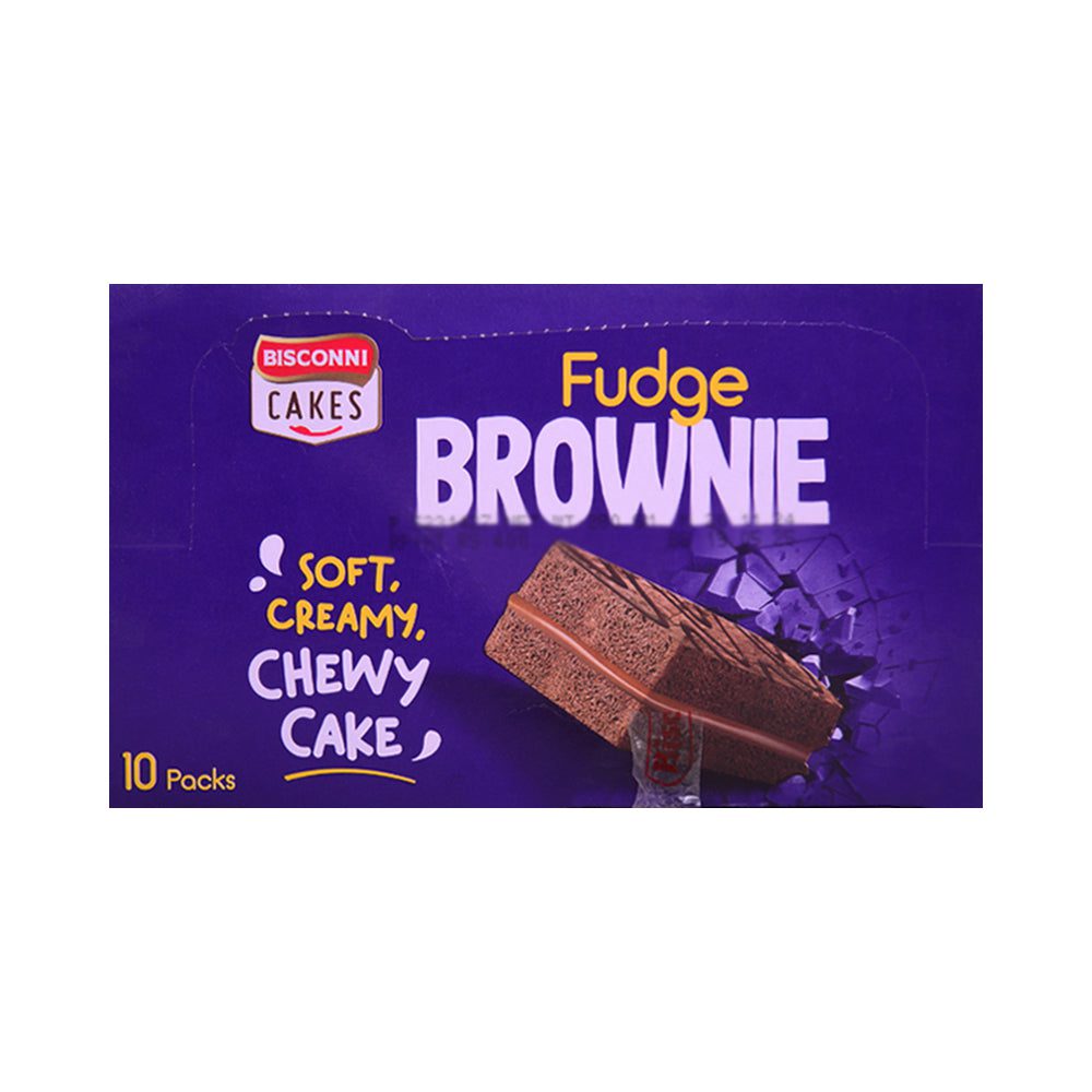 8961103502537_04d9fc6f-76f3-4b6a-b82f-ee13975a0ad4.jpg BISCONNI FUDGE BROWNIE SOFT CHEWY CAKE 28 GM 10PC BOX - Image 1