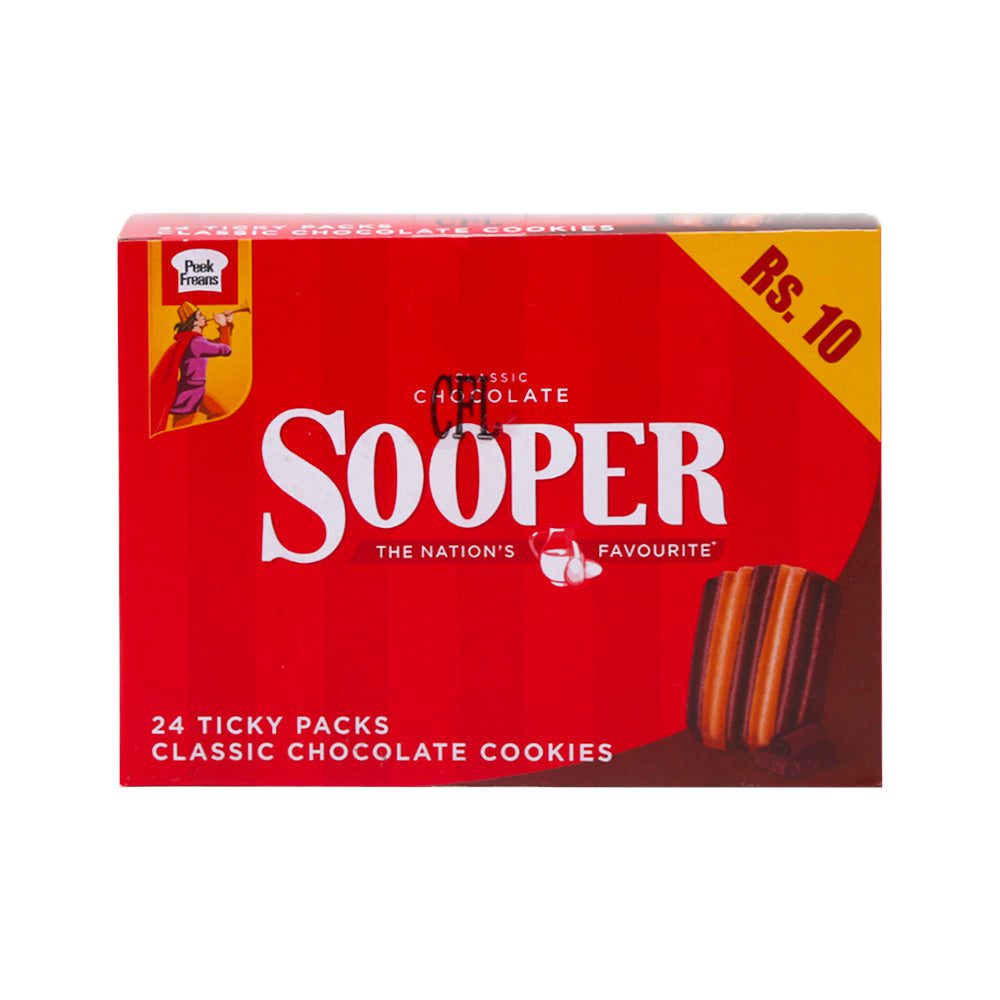 8964002526130_6fd79d3c-46b8-41bc-8d02-242702459363.jpg PEEK FREANS SOOPER CHOCOLATE CLASSIC BISCUIT TP 12.6 GM BOX - Image 1