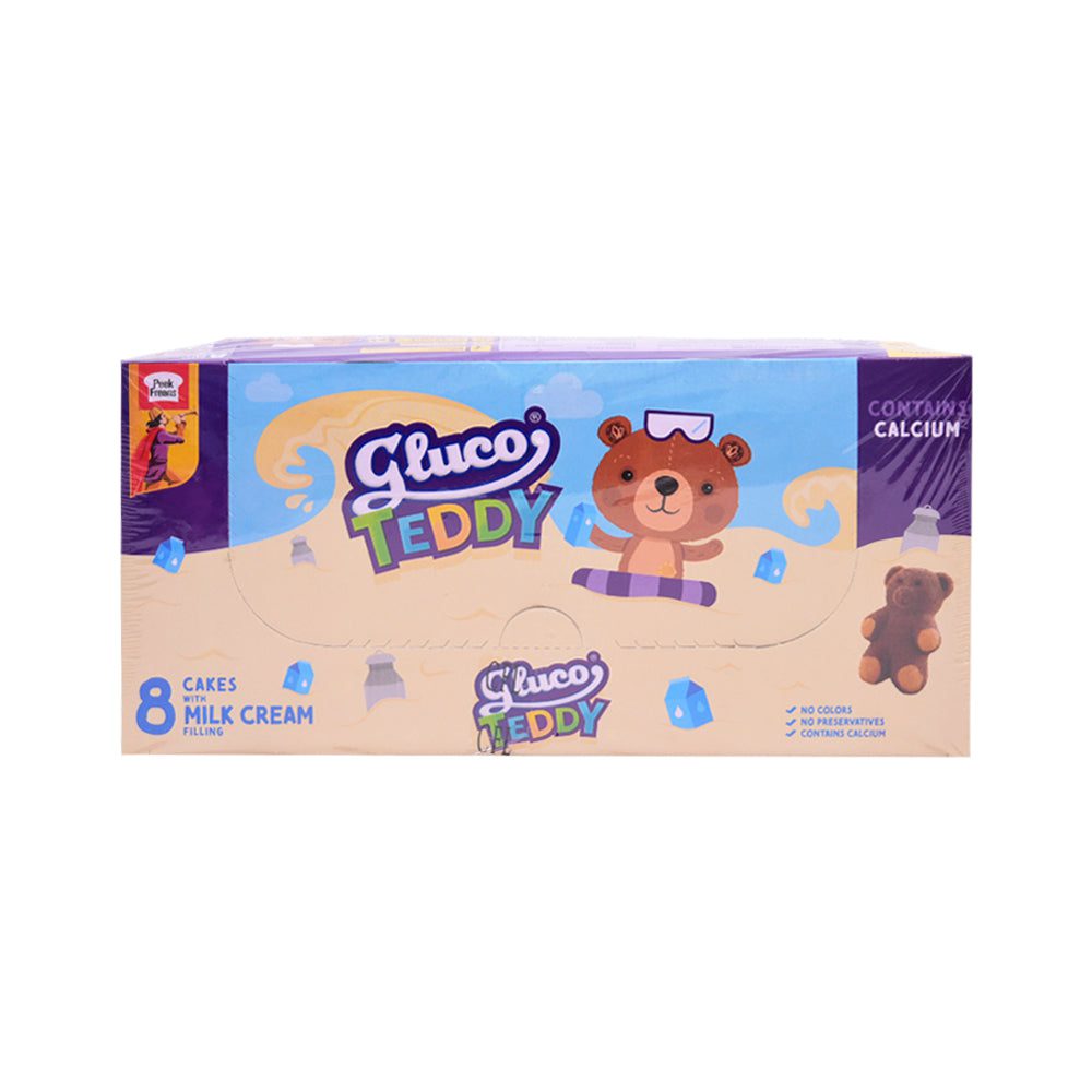 8964002527076_bb5f35c2-4007-40fc-a29d-d833f7c5f9cd.jpg PEEK GLUCO TEDDY MILK 32 GM 8PC BOX - Image 1