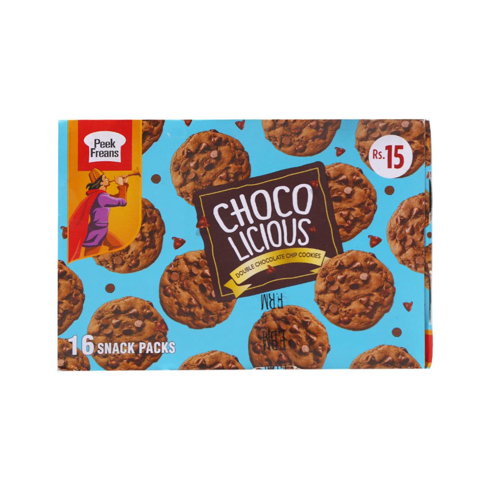 8964002759613_95b9a6fa-0ddc-418f-9a74-5bde15f5d266.jpg PEEK FREANS CHOCO LICIOUS DOUBLE CHOCOLATE CHIP COOKIES 18.9 - Image 1