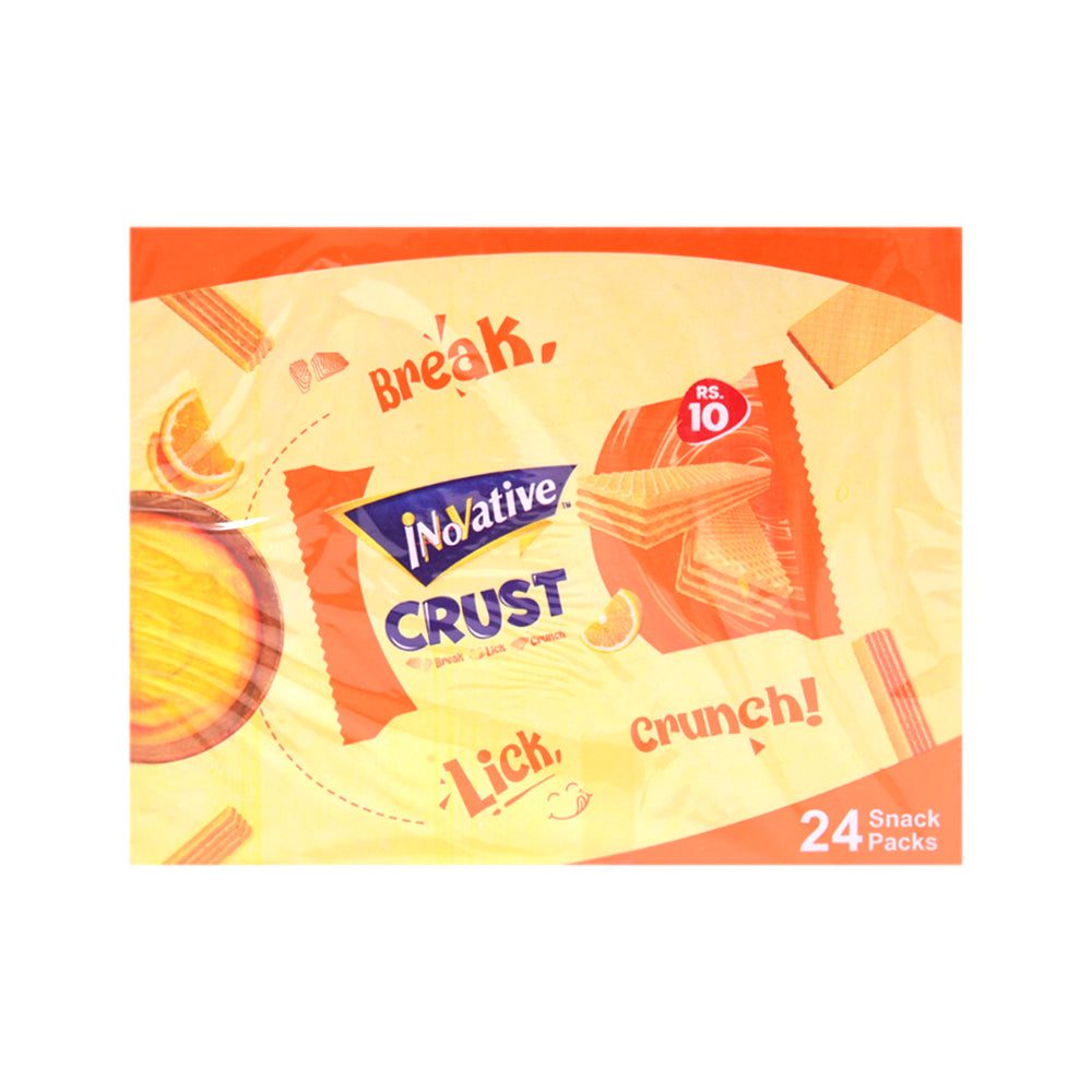 8965310053264_f4578e4b-7f4b-4c00-b75b-f89a9438dc8c.jpg INOVATIVE CRUST ORANGE WAFERS 12 GM BOX 24PC - Image 1