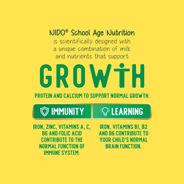 NESTLE NIDO MILK POWDER SCHOOL AGE GROWTH POUCH 390 GM - Image 3