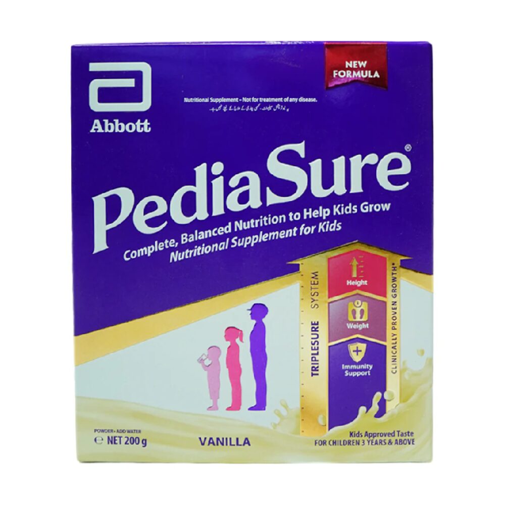 NewProject_16_e2a18471-e5c6-44df-a6df-3152546ce76f.png PEDIASURE VANILLA FOR CHILDREN 2-10 YEAR 200 GM - Image 1