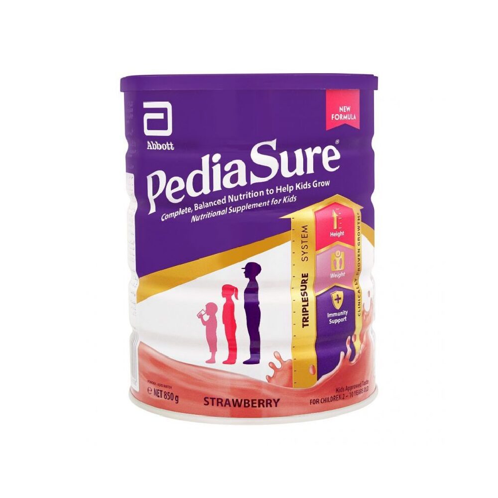 NewProject_a1d59d1d-caa8-43e7-b86f-b385d8d0e874.png PEDIASURE NUTRITIONAL SUPPLEMENT POWDER STRAWBERRY TIN 850 GM - Image 1