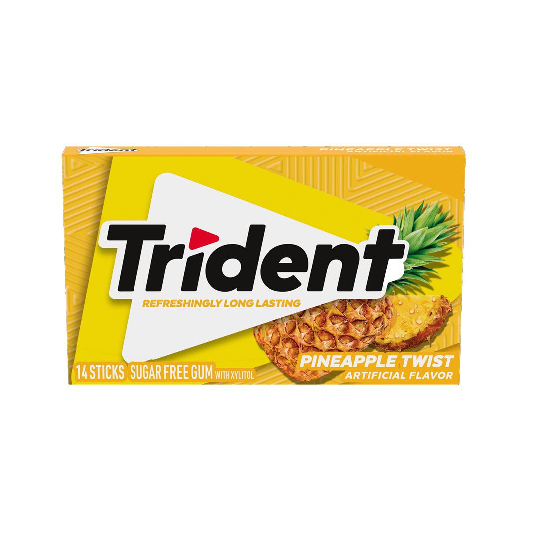 TridentPineappleFlavorChewingGum_14Ct.jpg Trident Pineapple Flavor Chewing Gum, 14 Ct - Image 1